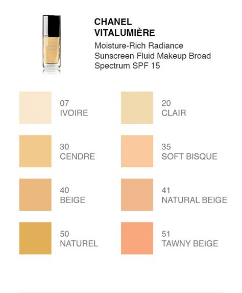 chanel fond de teint sublimage|Chanel foundation color shade chart.